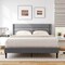 Costway Queen/Twin Bed Frame with Wingback Headboard Linen Upholstered Platform Bed Grey